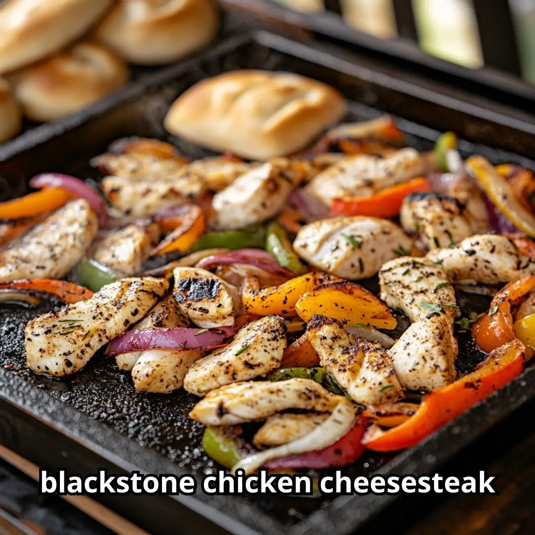 blackstone chicken cheesesteak, bell peppers, onions, and melted provolone cheese for blackstone chicken cheesesteak